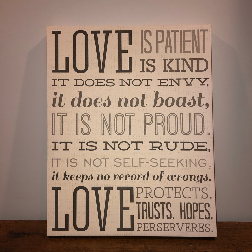 Love Is Patient Wall Canvas